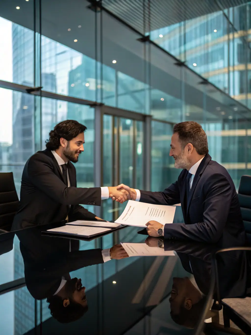A graphic illustrating a negotiation process, with two parties discussing terms and reaching an agreement on MOQ.
